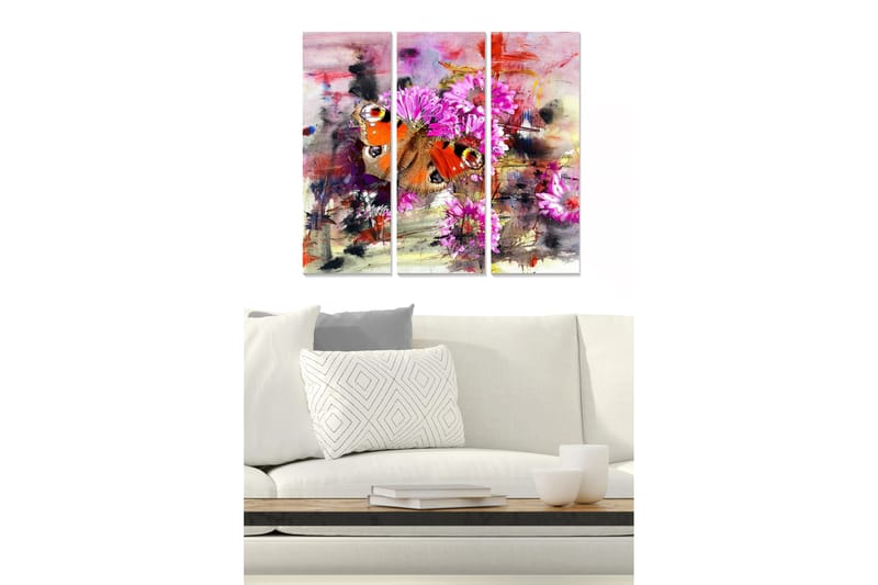 Canvastavla Floral 3-pack Flerfärgad - 20x50 cm - Inredning - Tavlor & posters - Canvastavla