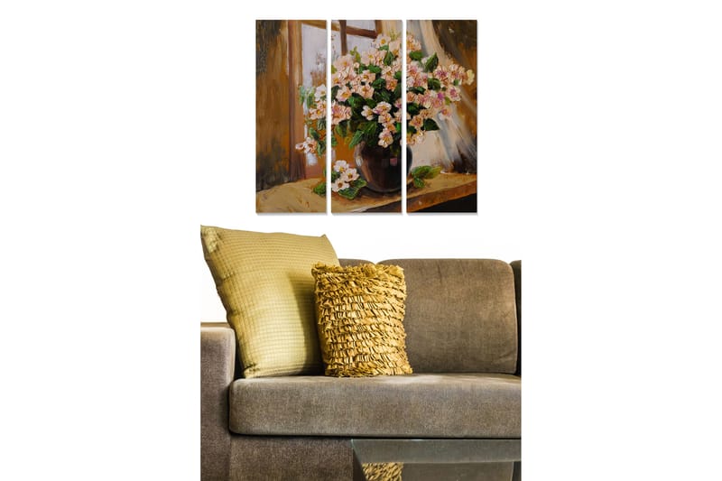 Canvastavla Floral 3-pack Flerfärgad - 20x50 cm - Inredning - Tavlor & posters - Canvastavla