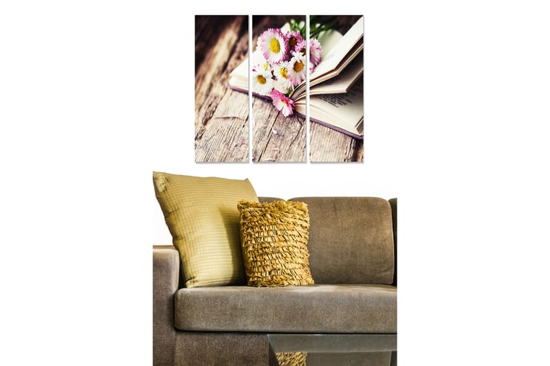 Canvastavla Floral 3-pack Flerfärgad - 20x50 cm - Inredning - Tavlor & posters - Canvastavla