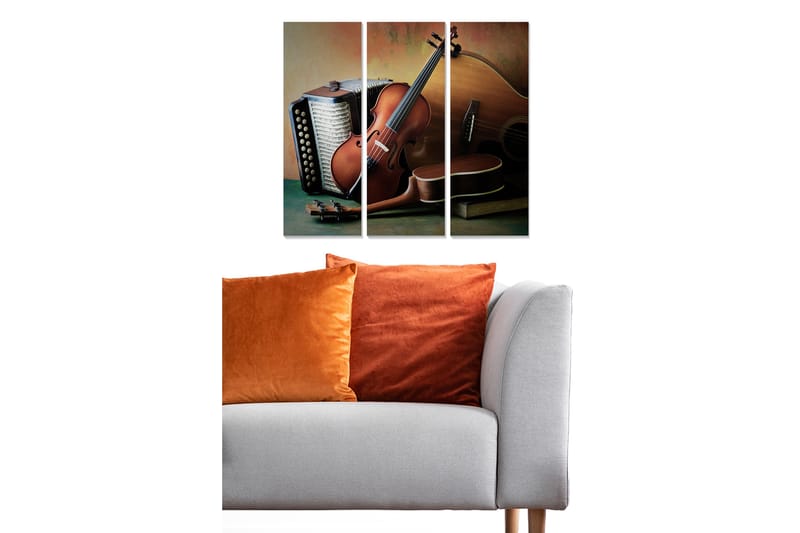 Canvastavla Music 3-pack Flerfärgad - 20x50 cm - Inredning - Tavlor & posters - Canvastavla