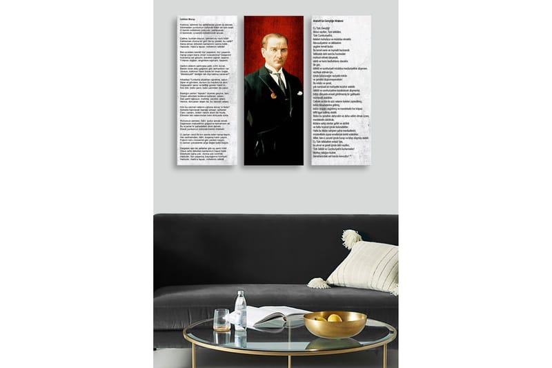 Dekorativ MDF-målning 3-Delar 20x50 cm - Flerfärgad - Inredning - Tavlor & posters - Canvastavla