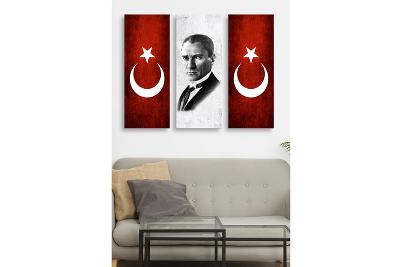 Dekorativ MDF-målning 3-Delar 20x50 cm - Flerfärgad - Inredning - Tavlor & posters - Canvastavla