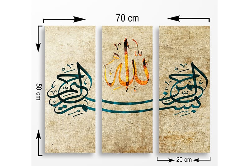 Dekorativ MDF-målning 3-Delar 20x50 cm - Flerfärgad - Inredning - Tavlor & posters - Canvastavla