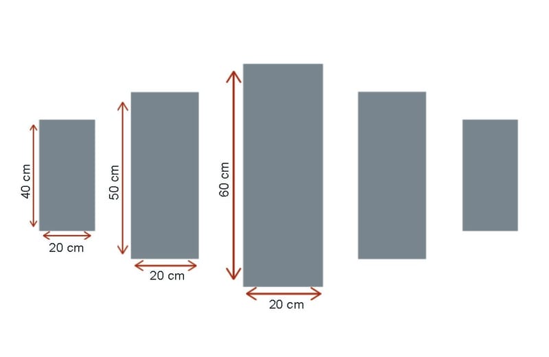 Dekorativ MDF-målning 5-Delar 20x60 cm - Flerfärgad - Inredning - Tavlor & posters - Canvastavla