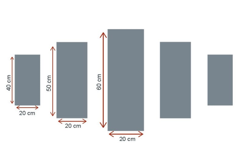 Dekorativ MDF-målning 5-Delar 20x60 cm - Flerfärgad - Inredning - Tavlor & posters - Canvastavla