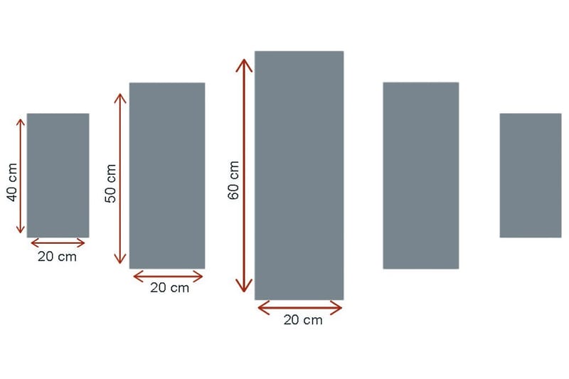 Dekorativ MDF-målning 5-Delar 20x60 cm - Flerfärgad - Inredning - Tavlor & posters - Canvastavla