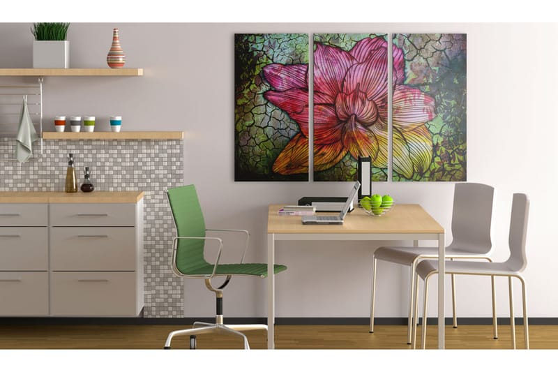 Tavla A Rainbow-Hued Abstract Flower 120x80 - Artgeist sp. z o. o. - Inredning - Tavlor & posters - Canvastavla