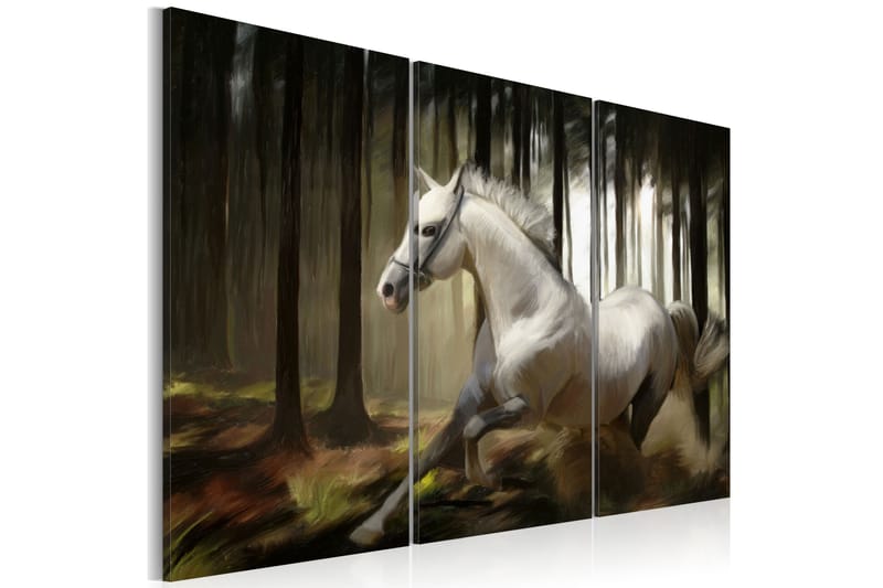 Tavla A white horse in the midst of the trees 90x60 - Artgeist sp. z o. o. - Inredning - Tavlor & posters - Canvastavla