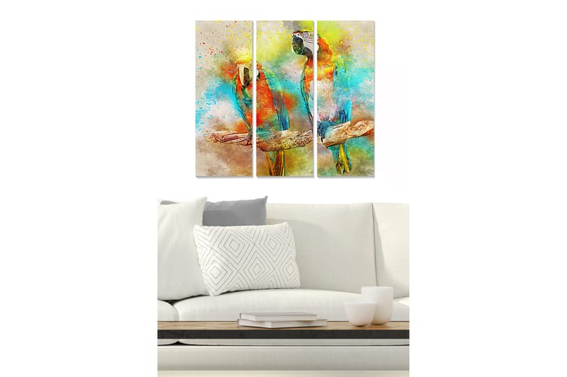 Tavla Abstract 3-Pack Flerfärgad 20X50 - 20x50 cm - Inredning - Tavlor & posters - Canvastavla