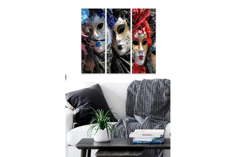 Tavla Abstract 3-Pack Flerfärgad 20X50 - 20x50 cm - Inredning - Tavlor & posters - Canvastavla