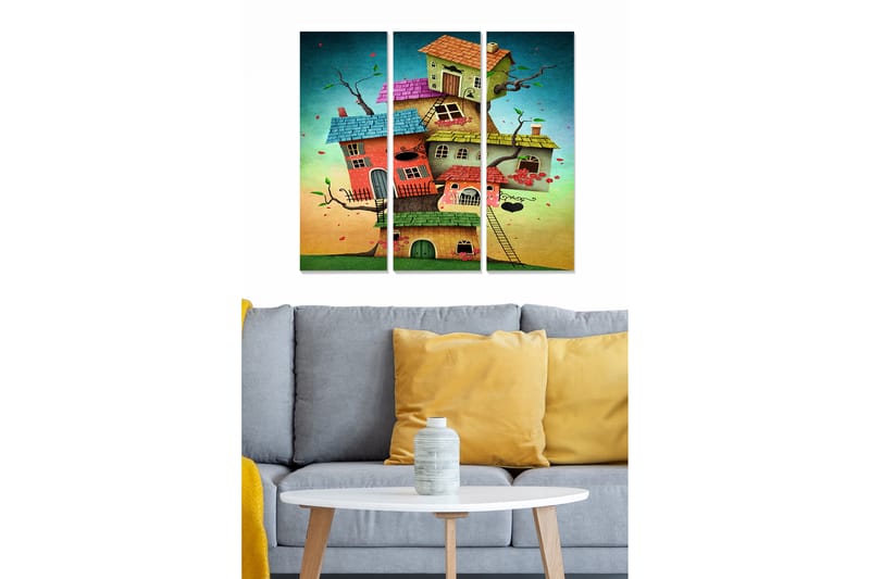 Tavla Abstract 3-Pack Flerfärgad 20X50 - 20x50 cm - Inredning - Tavlor & posters - Canvastavla