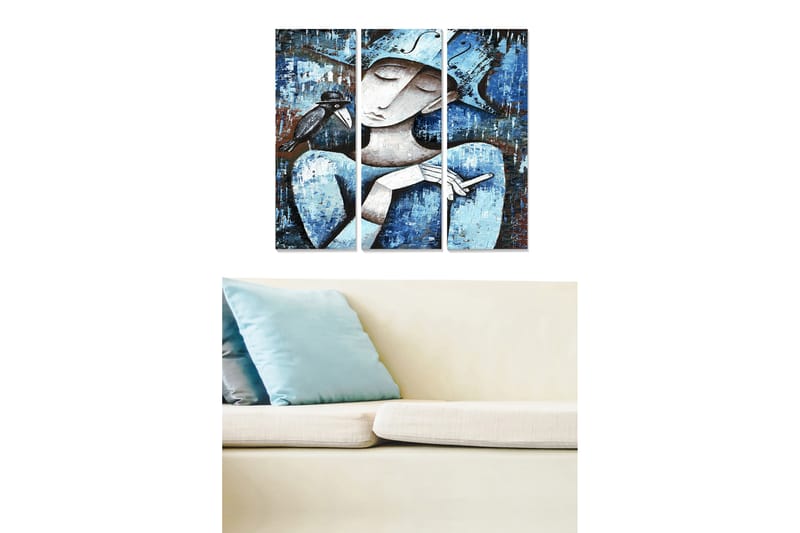 Tavla Abstract 3-Pack Flerfärgad 20X50 - 20x50 cm - Inredning - Tavlor & posters - Canvastavla