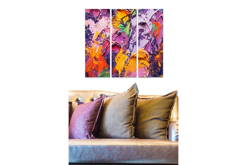 Tavla Abstract 3-Pack Flerfärgad 20X50 - 20x50 cm - Inredning - Tavlor & posters - Canvastavla