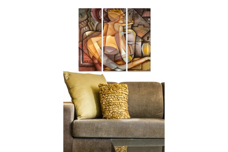 Tavla Abstract 3-Pack Flerfärgad 20X50 - 20x50 cm - Inredning - Tavlor & posters - Canvastavla