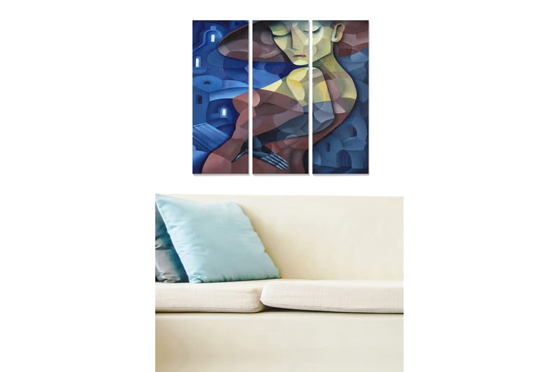 Tavla Abstract 3-Pack Flerfärgad 20X50 - 20x50 cm - Inredning - Tavlor & posters - Canvastavla