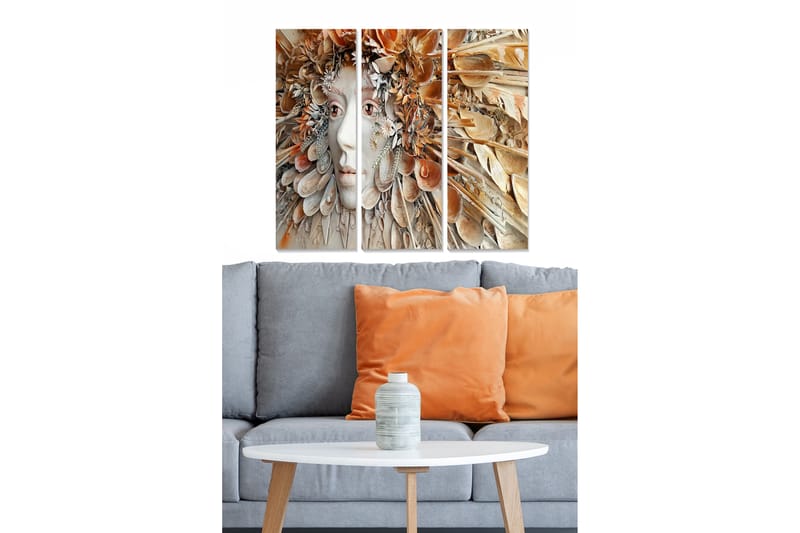 Tavla Abstract 3-Pack Flerfärgad 20X50 - 20x50 cm - Inredning - Tavlor & posters - Canvastavla