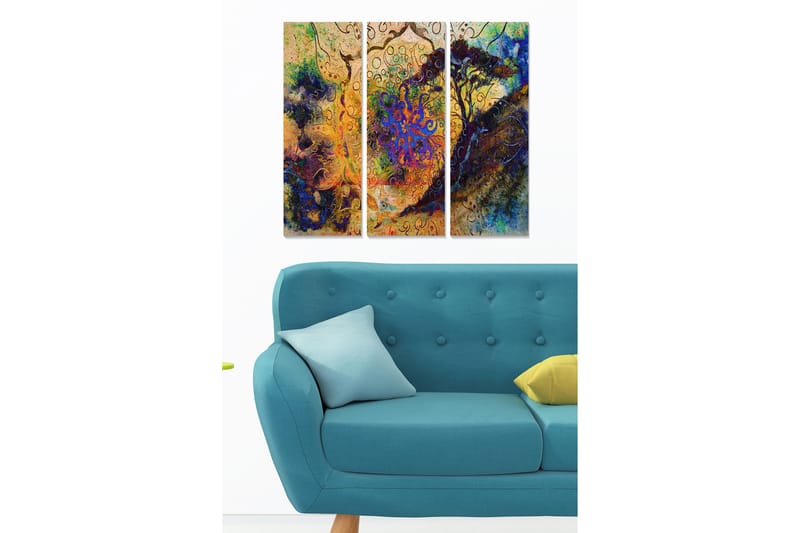 Tavla Abstract 3-Pack Flerfärgad 20X50 - 20x50 cm - Inredning - Tavlor & posters - Canvastavla