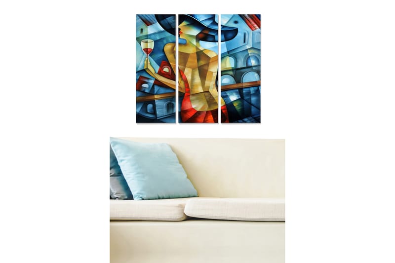 Tavla Abstract 3-Pack Flerfärgad 20X50 - 20x50 cm - Inredning - Tavlor & posters - Canvastavla