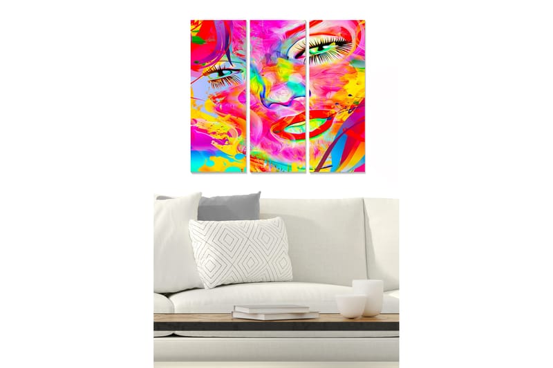 Tavla Abstract 3-Pack Flerfärgad 20X50 - 20x50 cm - Inredning - Tavlor & posters - Canvastavla