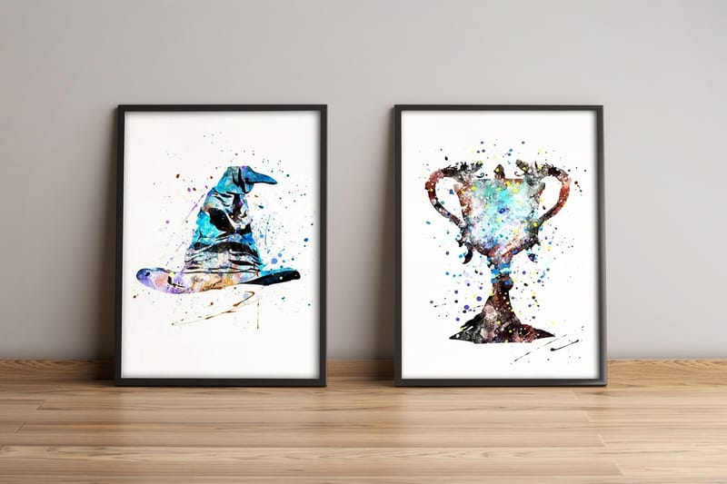 Tavla Abstract Med Ram 2-Pack Flerfärgad 36X51 - 36x51 cm - Inredning - Tavlor & posters - Canvastavla