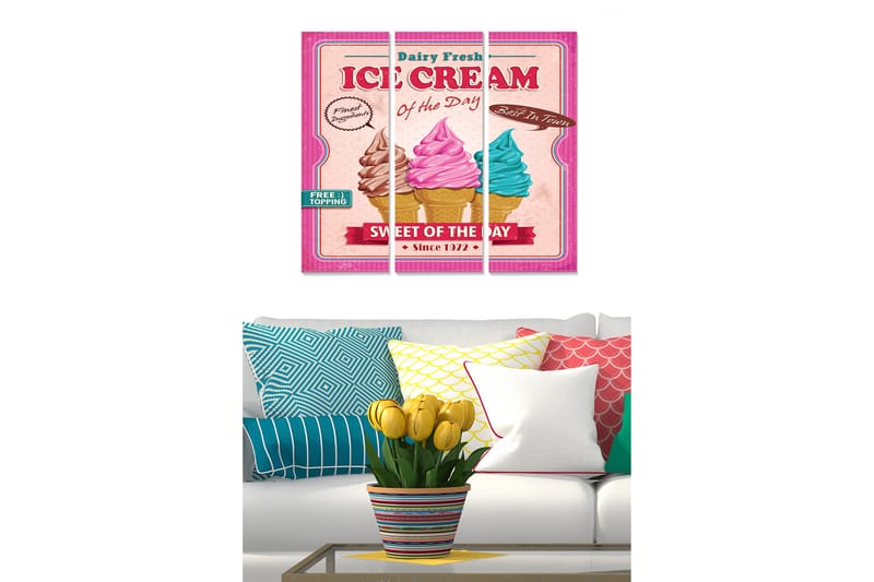 Tavla Advertisement 3-Pack Flerfärgad 20X50 - 20x50 cm - Inredning - Tavlor & posters - Canvastavla