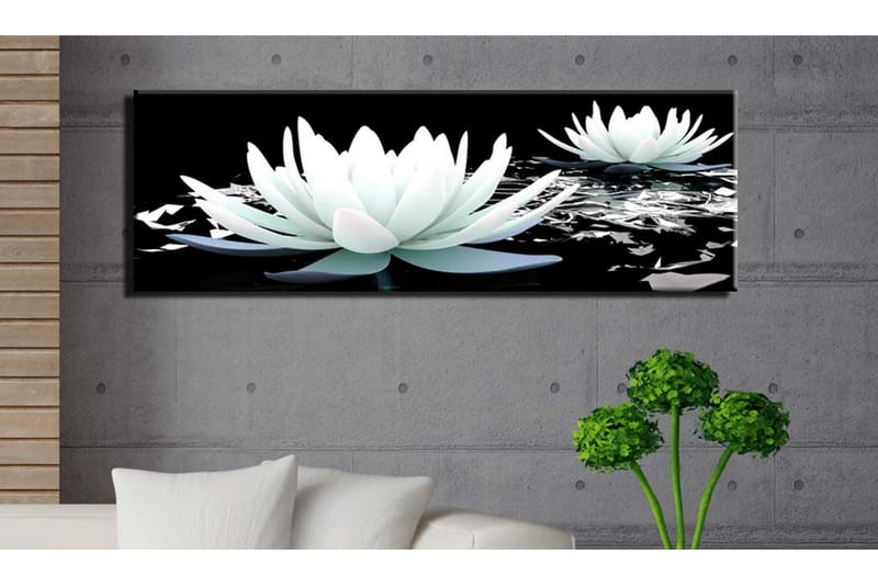 Tavla Alabaster Lilies 150x50 - Artgeist sp. z o. o. - Inredning - Tavlor & posters - Canvastavla