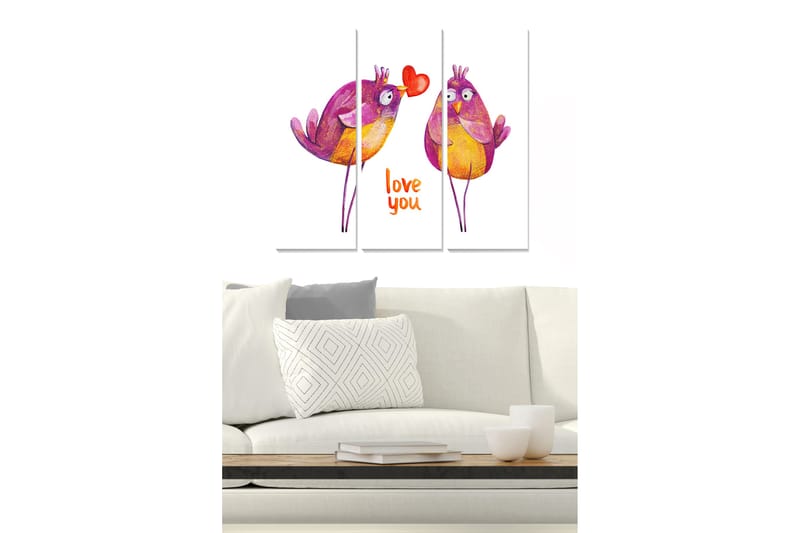 Tavla Animal 3-Pack Flerfärgad 20X50 - 20x50 cm - Inredning - Tavlor & posters - Canvastavla