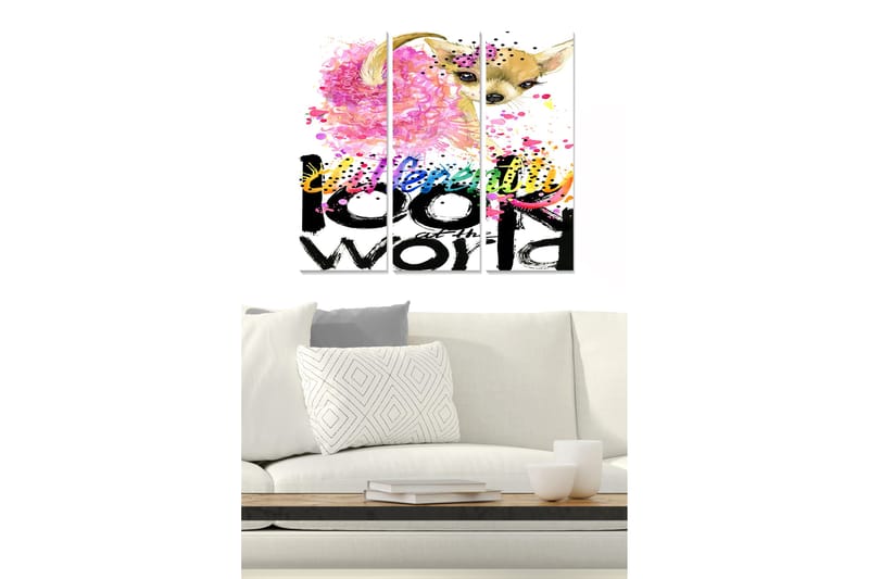 Tavla Animal 3-Pack Flerfärgad 20X50 - 20x50 cm - Inredning - Tavlor & posters - Canvastavla