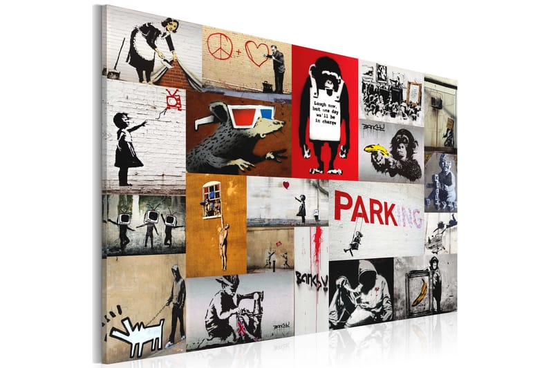 Tavla Banksy Collage 90x60 - Artgeist sp. z o. o. - Inredning - Tavlor & posters - Canvastavla