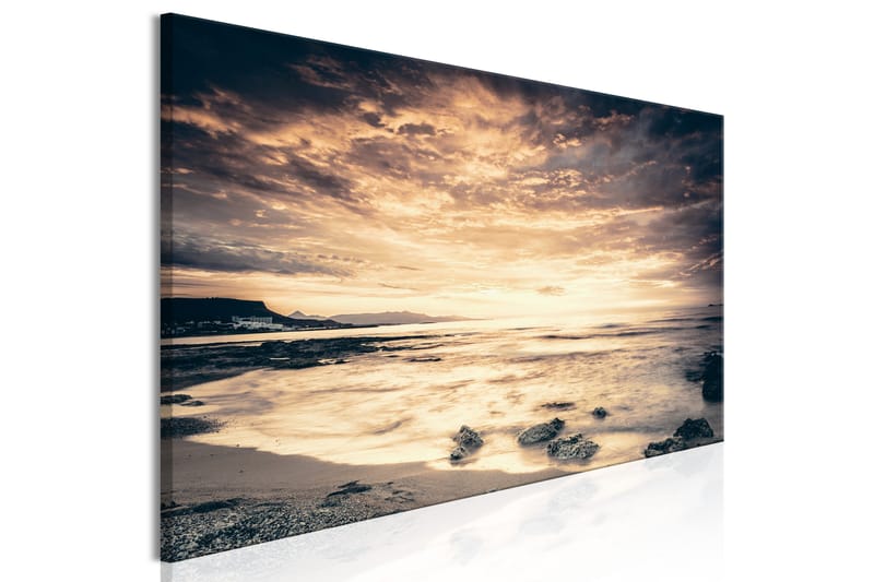 Tavla Beach in Crete (1 Part) Narrow Yellow 135x45 - Artgeist sp. z o. o. - Inredning - Tavlor & posters - Canvastavla