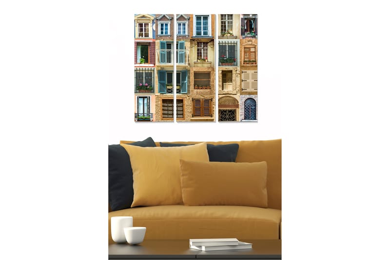 Tavla Building 3-Pack Flerfärgad 20X50 - 20x50 cm - Inredning - Tavlor & posters - Canvastavla