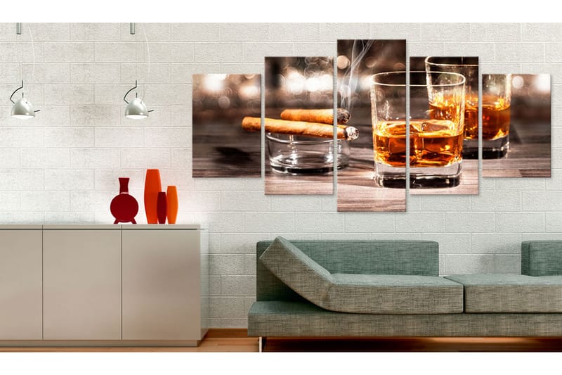 Tavla Cigar And Whiskey 200x100 - Artgeist sp. z o. o. - Inredning - Tavlor & posters - Canvastavla