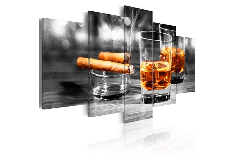 Tavla Cigars And Whiskey 100x50 - Artgeist sp. z o. o. - Canvastavla