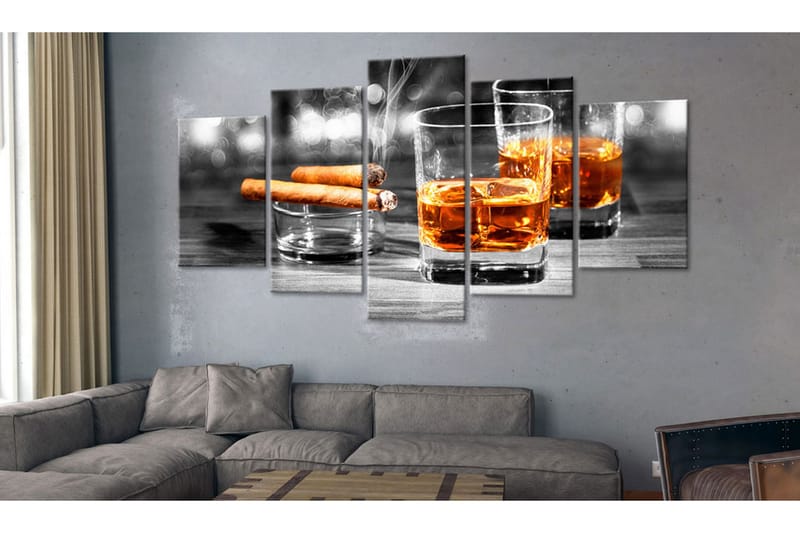 Tavla Cigars And Whiskey 200x100 - Artgeist sp. z o. o. - Inredning - Tavlor & posters - Canvastavla