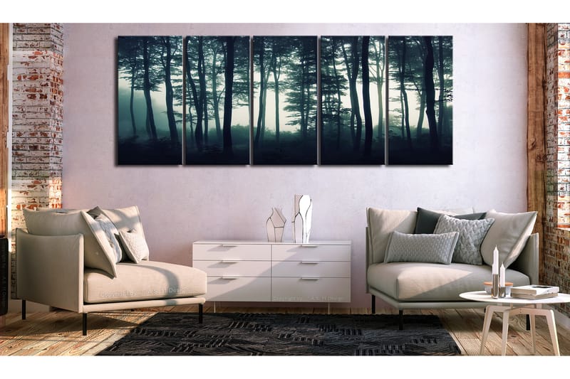 Tavla Dark Forest 5 Parts Narrow 225x90 - Artgeist sp. z o. o. - Inredning - Tavlor & posters - Canvastavla