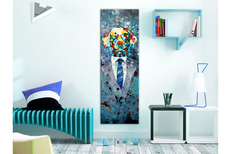 Tavla Dog in a Suit 45x135 - Artgeist sp. z o. o. - Inredning - Tavlor & posters - Canvastavla