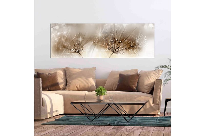 Tavla Drops Of Dew 1 Part Brown Narrow 150x50 - Artgeist sp. z o. o. - Inredning - Tavlor & posters - Canvastavla