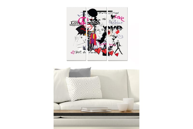 Tavla Fashion 3-Pack Flerfärgad 20X50 - 20x50 cm - Inredning - Tavlor & posters - Canvastavla