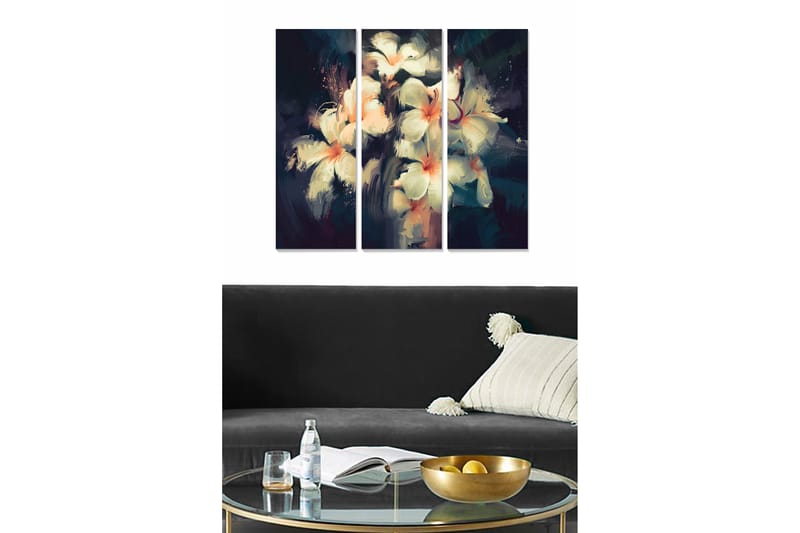 Tavla Floral 3-Pack Flerfärgad 20X50 - 20x50 cm - Inredning - Tavlor & posters - Canvastavla