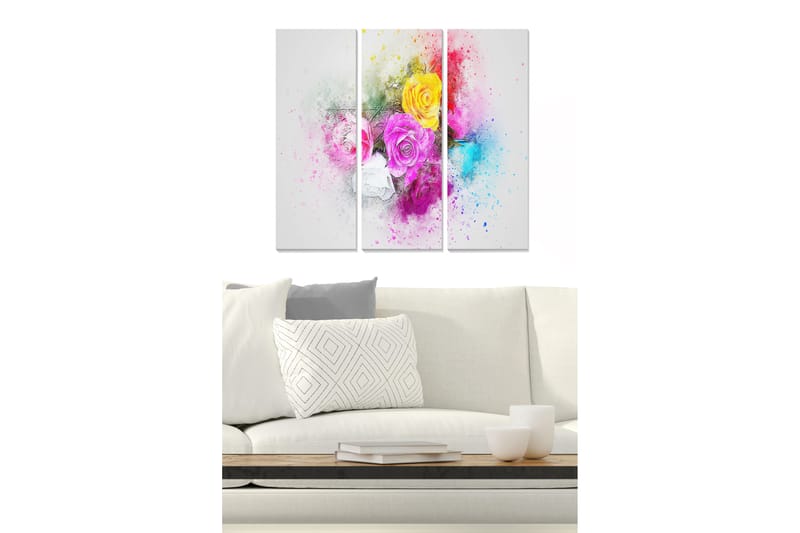 Tavla Floral 3-Pack Flerfärgad 20X50 - 20x50 cm - Inredning - Tavlor & posters - Canvastavla