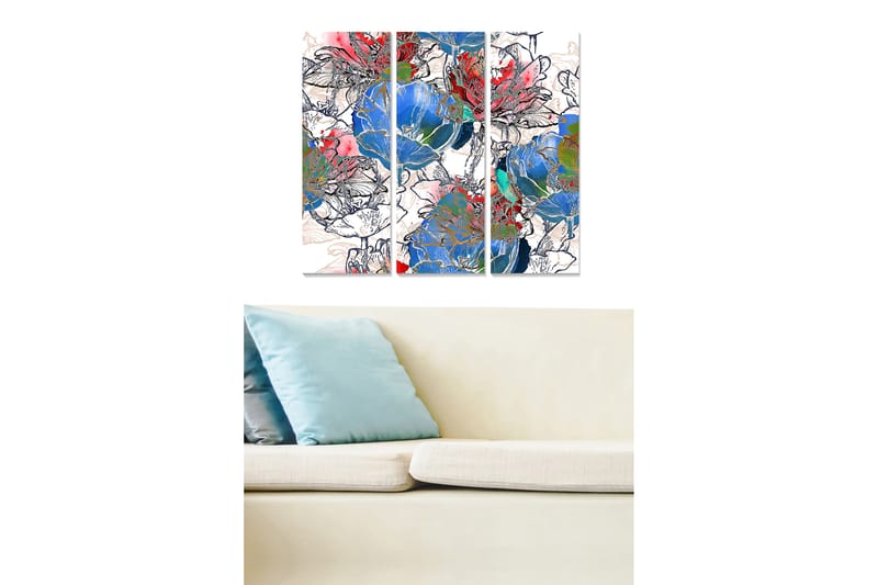 Tavla Floral 3-Pack Flerfärgad 20X50 - 20x50 cm - Inredning - Tavlor & posters - Canvastavla