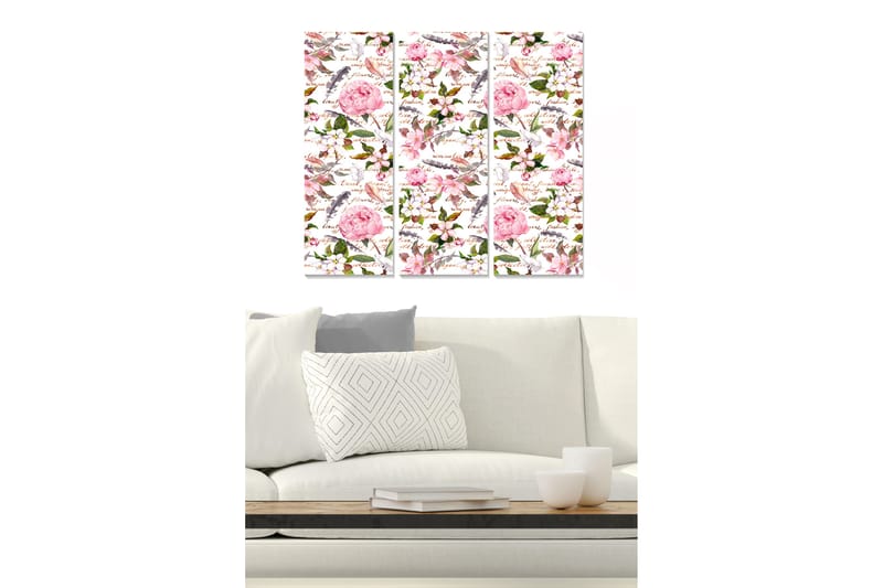 Tavla Floral 3-Pack Flerfärgad 20X50 - 20x50 cm - Inredning - Tavlor & posters - Canvastavla