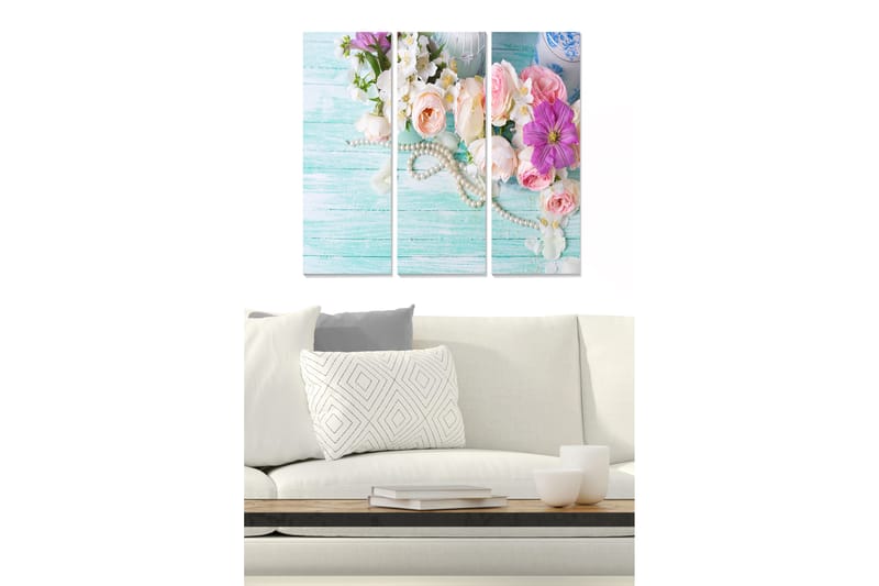 Tavla Floral 3-Pack Flerfärgad 20X50 - 20x50 cm - Inredning - Tavlor & posters - Canvastavla