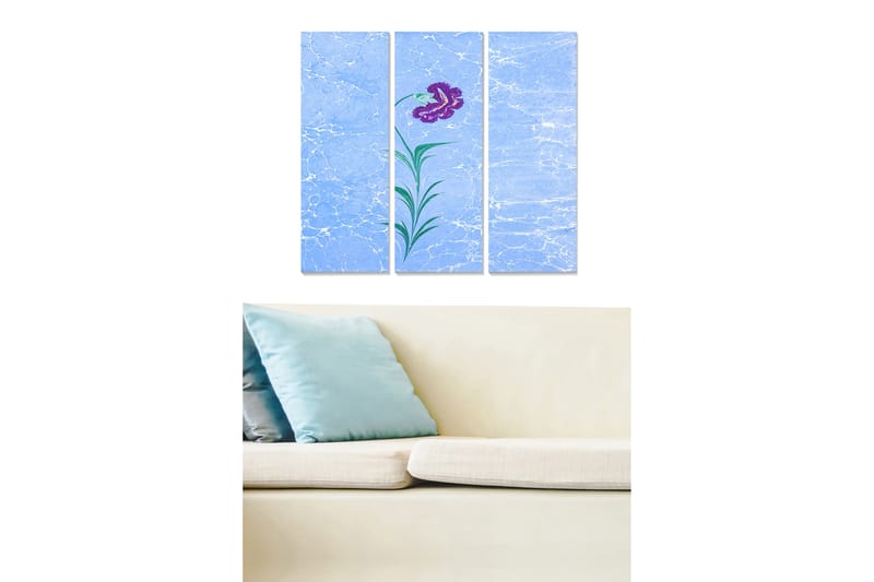 Tavla Floral 3-Pack Flerfärgad 20X50 - 20x50 cm - Inredning - Tavlor & posters - Canvastavla