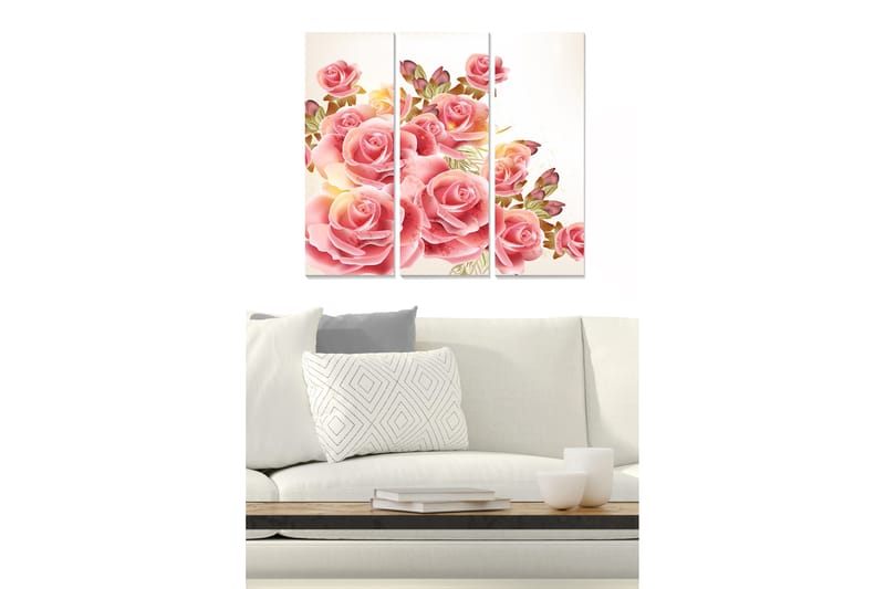 Tavla Floral 3-Pack Flerfärgad 20X50 - 20x50 cm - Inredning - Tavlor & posters - Canvastavla