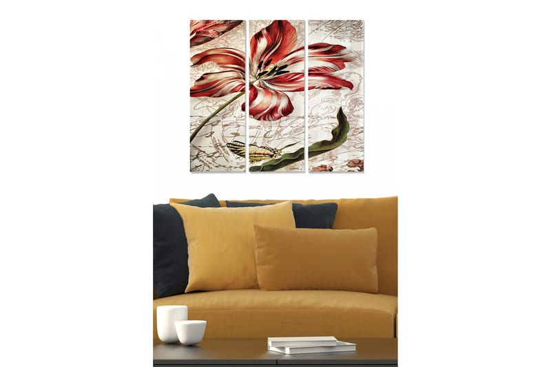 Tavla Floral 3-Pack Flerfärgad 20X50 - 20x50 cm - Inredning - Tavlor & posters - Canvastavla