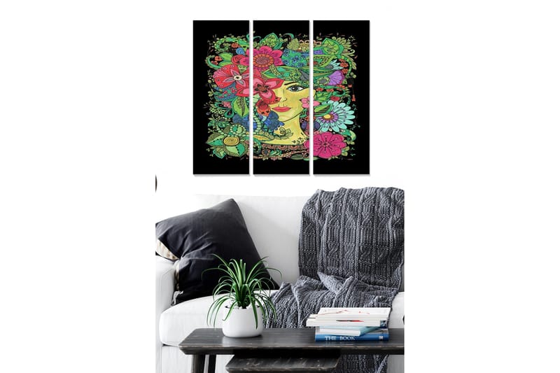 Tavla Floral 3-Pack Flerfärgad 20X50 - 20x50 cm - Inredning - Tavlor & posters - Canvastavla