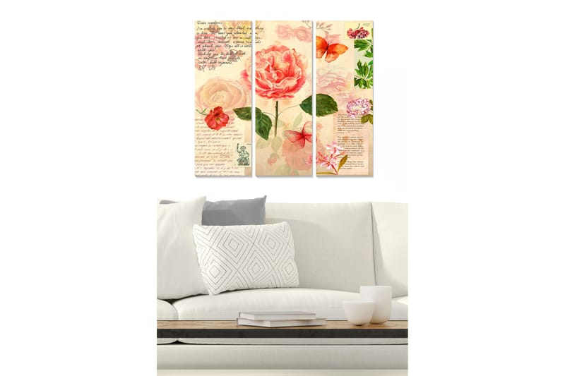 Tavla Floral 3-Pack Flerfärgad 20X50 - 20x50 cm - Inredning - Tavlor & posters - Canvastavla