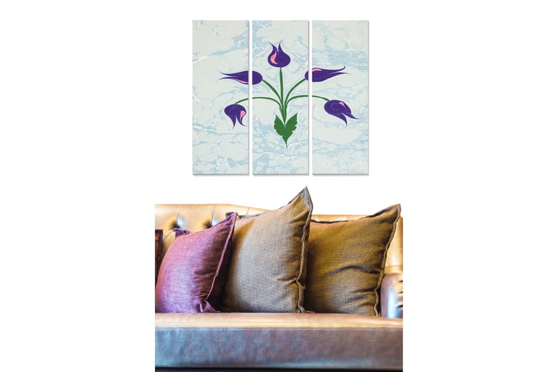 Tavla Floral 3-Pack Flerfärgad 20X50 - 20x50 cm - Inredning - Tavlor & posters - Canvastavla