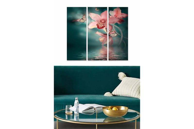 Tavla Floral 3-Pack Flerfärgad 20X50 - 20x50 cm - Inredning - Tavlor & posters - Canvastavla